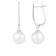 White Cultured Freshwater Pearl 14k White Gold Earrings 9-9.5mm