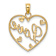 14K Two-tone Gold  Love with Hearts Pendant