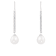 7-8mm white cultured freshwater pearl rhodium over sterling silver earrings
