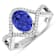 1.33ctw Violet Tanzanite and Diamond 14K White Gold Halo Ring