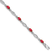 Rhodium Over 14k White Gold Diamond and Ruby Bracelet