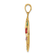 14K Yellow Gold Enameled Hummingbird and Flower in Circle Pendant