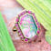 Barse Jewelry Flamingo Pink Agate Gold Tone Statement Ring