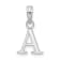 Sterling Silver Polished Block Initial -A- Pendant