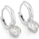 Moissanite Solitaire Stud Huggie Hoop Earrings In Platinum-Enhanced
Sterling Silver