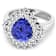 3.86ctw Violet Tanzanite and Diamond 14K White Gold Halo Ring