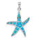 Rhodium Over Sterling Silver Blue Inlay Lab Created Opal Starfish Pendant