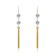 CZ Chain Fringe Dangle Earrings In 14K Gold Over Sterling Silver