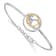 14k Yellow Gold and 14k White Gold Diamond Circle Cluster Bar Bracelet