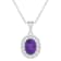 8x6mm Oval Amethyst and White Topaz Accent Rhodium Over Sterling Silver
Halo Pendant w/Chain