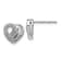 Rhodium Over 14k White Gold Diamond Heart Stud Earrings