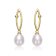 Pear Shape Freshwater Pearl And CZ Drop Earrings In 14K Gold Over
Sterling Silver