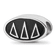 Sterling Silver LogoArt Delta Delta Delta Oval Greek Letters Bead