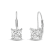 White Cubic Zirconia 14k White Gold Earrings With Velvet Gift Box 2.00ctw