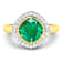 Cushion Cut Green Emerald and White Diamond 14K Yellow Gold Halo Ring
2.31 ctw