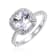 White Topaz Sterling Silver Halo Ring, 3.83ctw