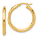 14k Yellow Gold 1 1/16" Polished and Diamond-Cut Hoop Earrings