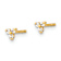 14k Yellow Gold 3.4mm Polished Cubic Zirconia Triangle Stud Earrings