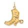 14k Yellow Gold Textured Boot Charm Pendant
