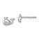 Rhodium Over Sterling Silver Polished Whale Post Earrings