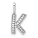 14K White Gold Diamond Letter K Initial Pendant