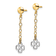 14k Yellow Gold and 14k White Gold Polished Dangle Flower Earrings