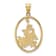 14k Yellow Gold Enamel White Butterfly In Oval with Orange Flowers Charm