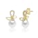 Butterfly CZ And Mother Of Pearl Drop Earrings In 14K Gold Over Brass