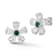Rachel Zoe Green and White CZ Flower Stud Earrings in Rhodium Over
Sterling Silver