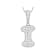 CZ Initial I Bubble Letter Pendant Necklace In Sterling Silver 1.38ctw