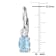 3.80ctw Blue Topaz and Created White Sapphire Earrings in Sterling Silver