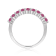 Round Ruby Sterling Silver Anniversary Style Stackable Band Ring, 0.90ctw