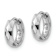 Rhodium Over 14k White Gold Diamond-Cut 3/8" Hinged Hoop Earrings