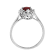 0.65ctw Pear Shaped Ruby and Diamond Ring in 14k White Gold