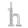 14K White Gold Diamond Lower Case Letter H Initial Pendant