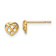 14k Yellow Gold Heart Stud Earrings