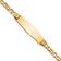 14k Yellow Gold Soft Diamond Shape Cuban Link ID Bracelet