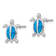 Rhodium Over Sterling Silver Lab Created Opal Turtle Post Earrings