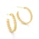 Curb Link J-Hoop Earrings In 14K Gold Over Sterling Silver