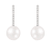 White Cultured Freshwater Pearl 14k White Gold Earrings 8-8.5mm