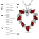 Ruby and Diamond Heart Shape Pendant in 14k White Gold