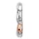 14K Two-tone Gold Diamond Heart Chain Slide Pendant