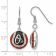 Rhodium Over Sterling Silver MLB LogoArt Baltimore Orioles Enamel Earrings
