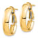 14k Yellow Gold 3/4" High Polished Oval Hoop Earrings