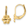 14K Yellow Gold Polished Flower Leverback Earrings
