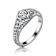CZ Hexagonal Frame Solitaire Ring In Sterling Silver