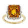 Citrine Rectangular Octagonal And White Diamond Ring In Solid 14K Yellow
Gold 5.53ctw