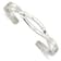 Sterling Silver Polished Hammered Criss Cross Cuff Bracelet