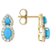 Turquoise Multi-Shape And White Zircon Earrings In 18K Gold Over
Sterling Silver 0.71ctw