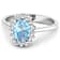 1.5ctw Blue Aquamarine and Diamond 14K White Gold Halo Ring